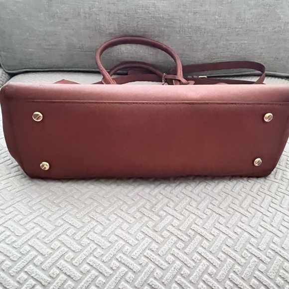 Henri Bendel Cognac Brown Satchel - Flaw - Small Slice on Surface Of Handle - Picture 8 of 11